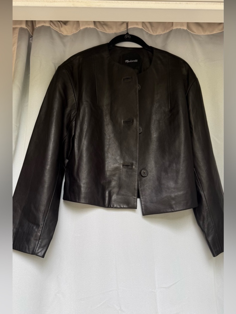 Madewell Crop Cardigan Leather Jacket